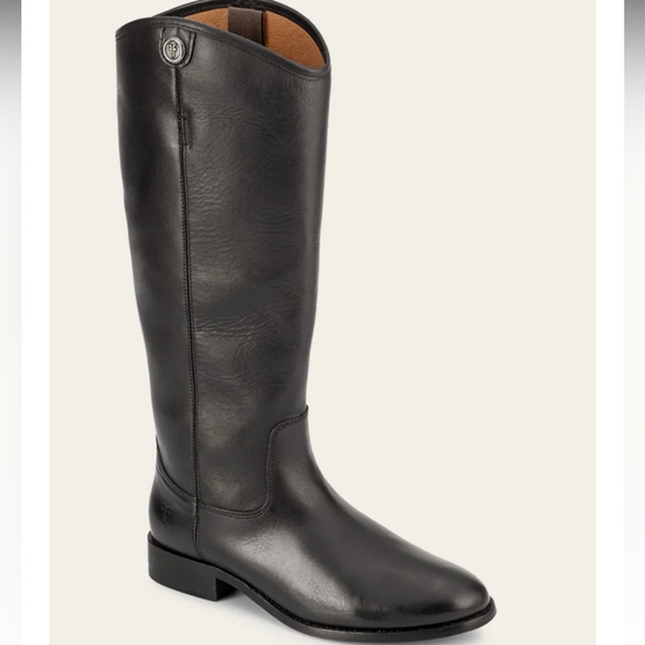 🌸FRYE🌸 Melissa Tall Black Leather Riding Boots size 6 - Picture 2 of 12